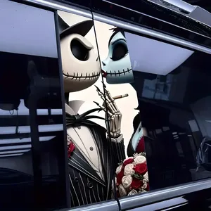 Autocollants créatifs en PVC auto-adhésifs pour la décoration extérieure de voiture, autocollants pour montants B de voiture, Jack Skellington, <span class=keywords><strong>Sally</strong></span>, pour voitures - Product Image 1