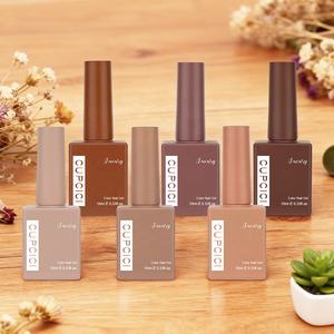 Collection BIN Mocha Brown Vernis <span class=keywords><strong>mat</strong></span> personnalisé 6 pièces 10 ML Non toxique Certifié MSDS Ensemble de vernis gel UV Nail Art Manucure - Product Image 6
