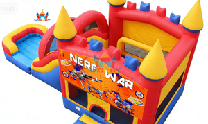 Château gonflable sur le thème de la guerre NERF avec toboggan, qualité commerciale, pour les fêtes d'enfants - Product Image 6