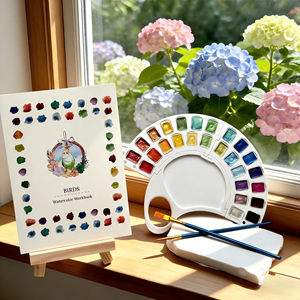 Ensemble de peinture artistique DIY avec pinceaux, pour <span class=keywords><strong>dessin</strong></span> coloré personnalisable, peinture à l'<span class=keywords><strong>aquarelle</strong></span>, et ensemble de peinture pliable type accordéon pour pages d'art. - Product Image 1