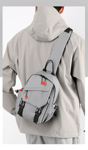 Multifunctional Casual Fashion Shoulder Bag for Men Large Capacity Trendy for Cycling Sports Other Activities <b>Chest</b> - Product Image 5