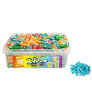 Sweet and Sour Licorice Candy Bites Halal blue raspberry flavor licorice stick sour strips gummy candy sweets