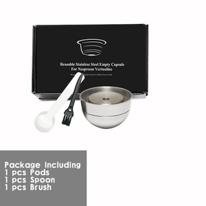 1 Pod Wareset, dosettes à café réutilisables en acier inoxydable de haute qualité, rechargeables, pour <span class=keywords><strong>NESPRESSO</strong></span> Vertuoplus, café réutilisable - Product Image 6