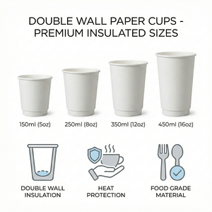 Gobelet à café en papier à double paroi de qualité supérieure, 5 oz (150 ml), isolé, résistant à la chaleur, jetable, pour usage commercial, café - Product Image 6