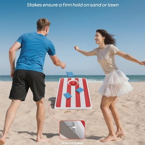 Ensemble de jeu de Cornhole gonflable portable pour adultes et familles, 3 x 2 pieds, léger, pour jeux de plein air, 8 sacs de haricots, 8 sacs d'eau - Product Image 6