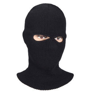 Passamontagna CS a 2 fori passamontagna Full face copricapo lavorato a maglia caldo moto da <span class=keywords><strong>uomo</strong></span> all'aperto bicicletta equitazione <span class=keywords><strong>maschera</strong></span> invernale antivento - Product Image 1