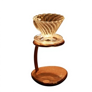 Support carré en bois naturel pour filtre à café à couler avec base stable, capacité de 350 ml, écologique - Product Image 4
