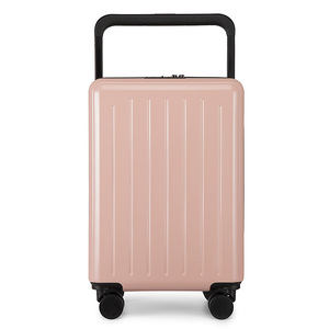 Unisex Rolling <b>Suitcase</b> 20 Inch Silent Universal Wheels Cup Holder Zipper Closure Business Travel Carry On Luggage Solid Color - Product Image 3