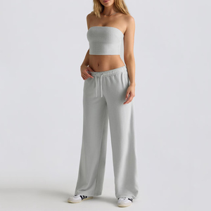 <span class=keywords><strong>Pantalons</strong></span> <span class=keywords><strong>de</strong></span> survêtement larges en coton doux pour femmes, respirants, jambes droites, <span class=keywords><strong>pantalons</strong></span> <span class=keywords><strong>de</strong></span> <span class=keywords><strong>jogging</strong></span> <span class=keywords><strong>de</strong></span> printemps - Logo personnalisé, athleisure, uni, simple, vierge - Product Image 4