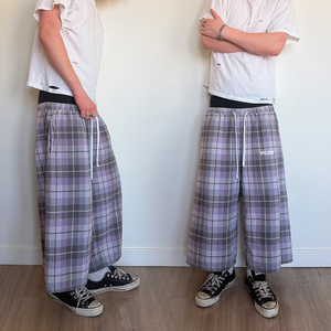 Pantalones cortos deportivos de franela estilo streetwear personalizados para hombre, pantalones cortos largos 3/4 de alta calidad, pantalones holgados a cuadros, pantalones deportivos 3/4 - Product Image 2