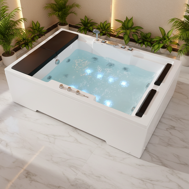 Luxury Modern Design Acrylic Freestanding Spa Tub with Whirlpool Massage Eco-friendly 2 Person Capacity for Hotel Use