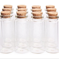 Mini bouteilles en verre brun avec flacon tubulaire transparent couvercle en liège vide scellé avec bouchon en caoutchouc prix inférieur