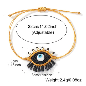 Go2boho el yapımı nazar bilezik kadınlar için ayarlanabilir renkli dokuma dostluk takı toptan makrome bilezik - Product Image 6