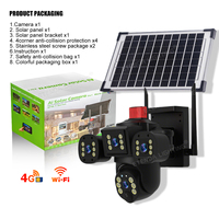 Caméra solaire projecteur solaire T58-4G fonction de détection de capteur de corps humain extérieur 360 degrés