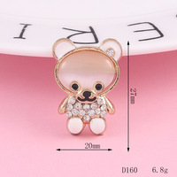 Breloques pour chaussures en alliage de zinc motif ours mignon, pendentifs émaillés 3D pour sandales perforées et sangles de téléphone portable - Vente en gros