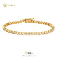 Vente en gros Bracelet Moissanite rond certifié GRA Bracelet Moissanite Bracelet tennis Moissanite en argent sterling S925
