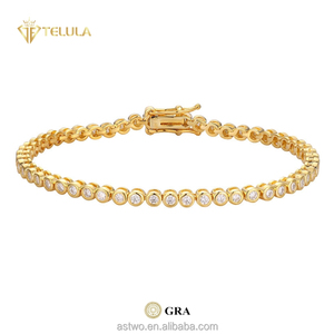 Vente en gros Bracelet Moissanite rond certifié GRA Bracelet Moissanite Bracelet tennis Moissanite en argent sterling S925 - Product Image 1