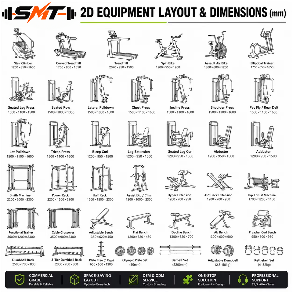 Cardio Machine Names SMT Full Set Gym Equipment Professional Strength Cardio Machine Package ...