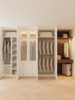 Armoire et dressing portables autoportants de style français moderne avec coiffeuse et rangement écologique