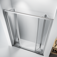 Paroi de douche d'angle design pour hôtel, porte de douche en verre, écran de douche pliant pour salle de bain