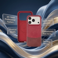 Étui de téléphone en cuir véritable exclusif et personnalisé - Protection intégrale antichoc magnétique bicolore pour iPhone 15-17 Pro