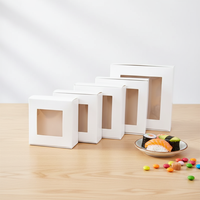 Boîte à gâteau rectangulaire en carton jetable pour pâtisseries, biscuits et snacks, idéale pour la boulangerie à emporter