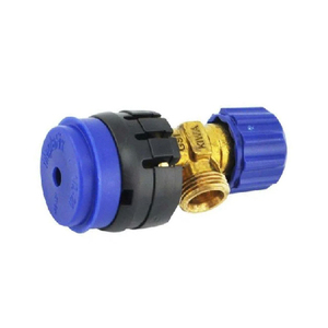 Grifo de cierre Bibcock de 1/2 pulgada con mango de plástico azul y cuerpo de latón para conexión de manguera de jardín - Product Image 1