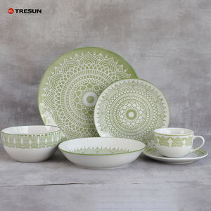 Chine Vintage Floral écologique bas prix fantaisie décoratif cuisine assiettes à dîner ensemble en céramique de luxe - Product Image 1