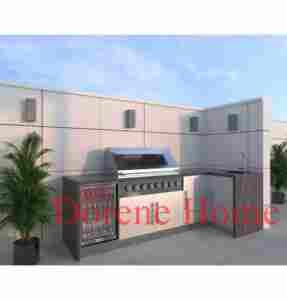 Gran oferta Dorene 2025 | Forma de Isla de cocina al aire libre con barbacoa y nevera, juego todo incluido con estufa y espacio de preparación - Product Image 4