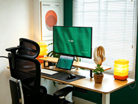 Support d'écran unique autoportant ergonomique réglable en hauteur, bras de moniteur VESA, construction en acier et plastique, personnalisable