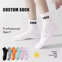 Calcetines Deportivos Profesionales Personalizados de Malla Transpirable, Calcetines Atléticos para Correr con Diseño de Amortiguación en la Parte Inferior