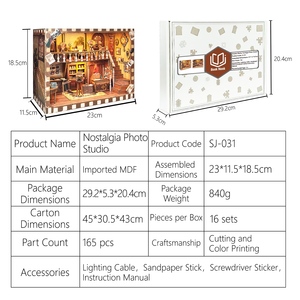 Puzzle 3D in Legno all'Ingrosso, Modello <span class=keywords><strong>Studio</strong></span> Fotografico con Giunzioni a Mortasa, Kit di Montaggio Fai-da-Te, Ornamento per la <span class=keywords><strong>Casa</strong></span> per Appassionati di Puzzle - Product Image 4