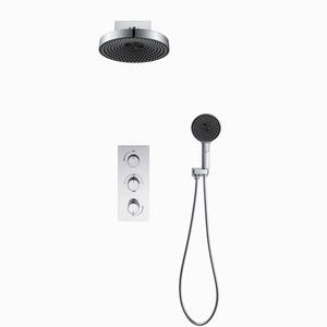 Pommeau de douche thermostatique tout en cuivre, projet hôtelier haut de gamme, montage mural encastré, exportation - Product Image 5