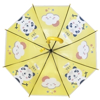YS-6021 Parapluie semi-automatique pour enfants avec sifflet, poignée droite en POE, design de dessin animé, métal, 84 cm