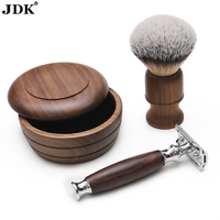 Kit de rasage personnalisé JDK pour hommes, rasoir de sécurité à 5 lames, soin de la barbe, rasoir de rasage, ensemble de toilettage, brosse à raser humide