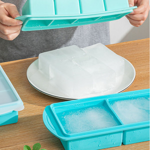Grandes moules à glace carrées en silicone de qualité alimentaire, capacité 1L, pour glaces à congélation rapide, démoulage facile, outils pour crème glacée - Product Image 3