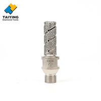 Broca de diamante electrochapada para CNC, vástago de 1/2 pulgada, para fresado de bordes de mármol, granito, cuarzo y piedra artificial