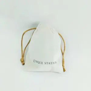 Custom Logo Luxury Suede Drawstring Earring Bag Fashion Velvet Packing Bags for Gifts Candles Crafts Reusable
