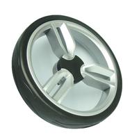 Roue arrière de poussette pour bébé en plastique de 10 pouces avec moyeu peint en argent et pneu en mousse EVA