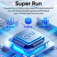 FYJ-F9827 pemindai kode batang Pda RFID jarak jauh, baterai besar 6800mAh sistem ponsel Android