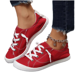 Baskets plateforme classiques tendance pour femmes, à lacets, souples et confortables pour la marche en extérieur - Product Image 1