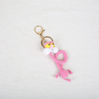 Porte-clés en crochet faits main en gros, animaux à long cou, pendentifs mignons tissés, accessoires de sacs, ornements suspendus pour voitures