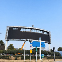 Afficheur LED extérieur personnalisé monté sur poteau, P10, haute luminosité, affichage publicitaire couleur, avec support à double colonne