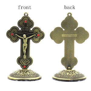 Croix en métal Crucifix Catholique Chrétien Croix amère Jésus Église orthodoxe orientale Apôtre Maison Voiture Ornement religieux rétro - Product Image 4