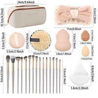 Ensemble d'outils de maquillage professionnels 36 pièces, logo personnalisé, pinceaux de maquillage synthétiques, éponge douce pour fond de teint, bandeau, kit de tampons démaquillants