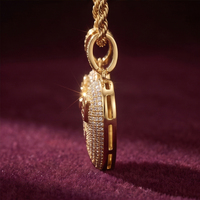 Collier pendentif Cœur Brisé Hip Hop Iced Out avec Zircon Cubique et Chaîne en Laiton – Bijou de Couple pour Hommes et Femmes