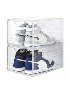 Gran plataforma organizadora apilable plegable cuadrada transparente zapatillas para mascotas contenedor almacenamiento magnético acrílico caja de zapatos - Product Image 2