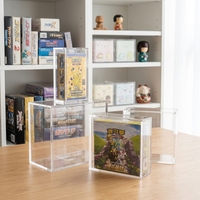 Boîte de présentation en acrylique transparent magnétique épaissie, design personnalisé pour la 25e anniversaire, boîte de rangement anti-poussière pour cartes TCG dorées