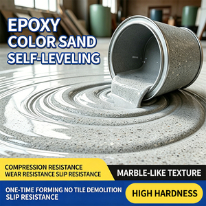 Revêtement de sol auto-nivelant en sable coloré époxy haute dureté décoratif pour sols de style terrazzo sans joint - Product Image 2
