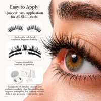 Nouvelles Cils Magnétiques 3D Effet Naturel Quantum Souples, Sans Colle et avec Applicateur, Faux Cils Magnétiques Courbure DD